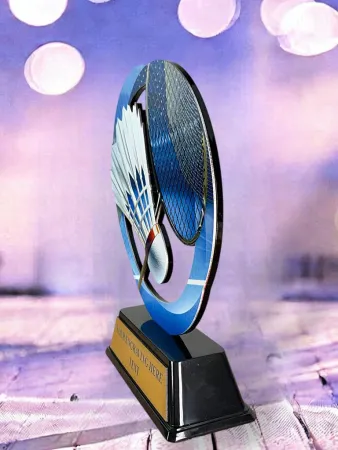 Kovová trofej SAM02M04 | Badminton Výška cm: 17, Barva: bronz