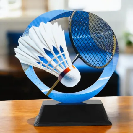 Kovová trofej SAM02M04 | Badminton Výška cm: 17, Barva: bronz