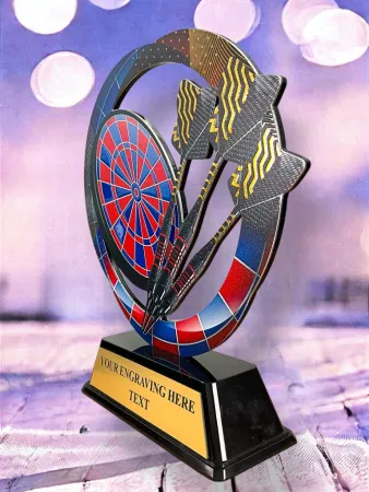 Kovová trofej SAM02M08 | Šipky Výška cm: 15, Barva: stříbro