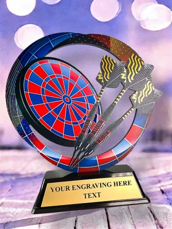 Kovová trofej SAM02M08 | Šipky Výška cm: 15, Barva: stříbro