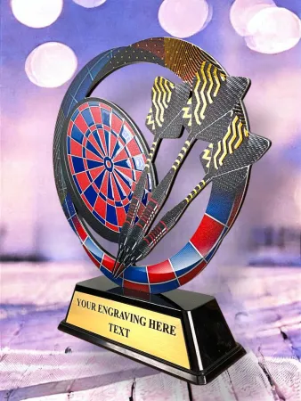 Kovová trofej SAM02M08 | Šipky Výška cm: 15, Barva: stříbro