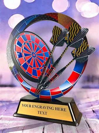 Kovová trofej SAM02M08 | Šipky Výška cm: 15, Barva: stříbro