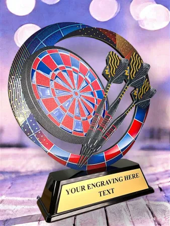 Kovová trofej SAM02M08 | Šipky Výška cm: 15, Barva: stříbro