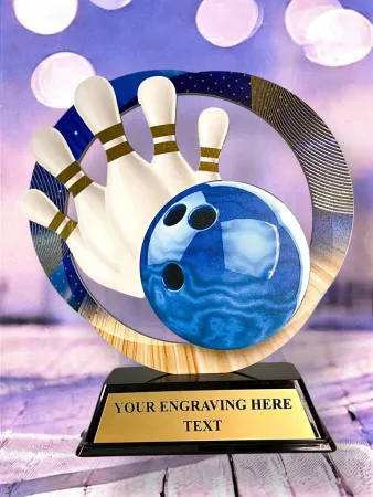 Kovová trofej SAM02M09 | Bowling Výška cm: 15, Barva: stříbro