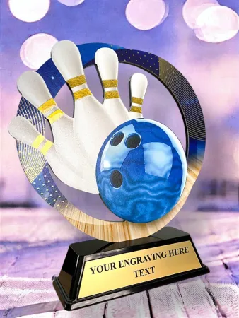 Kovová trofej SAM02M09 | Bowling Výška cm: 15, Barva: stříbro