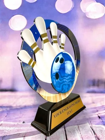 Kovová trofej SAM02M09 | Bowling Výška cm: 15, Barva: stříbro