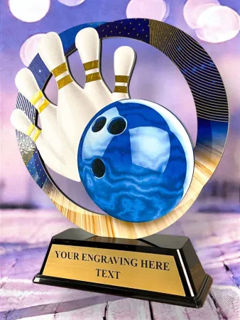 Kovová trofej SAM02M09 | Bowling Výška cm: 15, Barva: stříbro