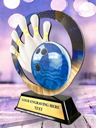 Kovová trofej SAM02M09 | Bowling Výška cm: 15, Barva: stříbro