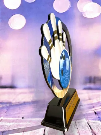 Kovová trofej SAM02M09 | Bowling Výška cm: 15, Barva: stříbro