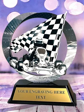 Kovová trofej SAM02M10 | Motorsport Výška cm: 13, Barva: stříbro