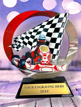 Kovová trofej SAM02M10 | Motorsport Výška cm: 13, Barva: stříbro