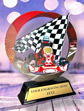 Kovová trofej SAM02M10 | Motorsport Výška cm: 13, Barva: stříbro