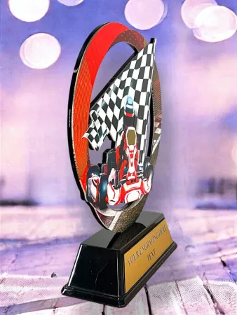 Kovová trofej SAM02M10 | Motorsport Výška cm: 13, Barva: stříbro