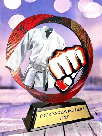 Kovová trofej SAM02M14 | Bojová umění Výška cm: 13, Barva: stříbro