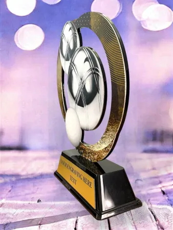 Kovová trofej SAM02M18 | Petanque Výška cm: 17, Barva: stříbro