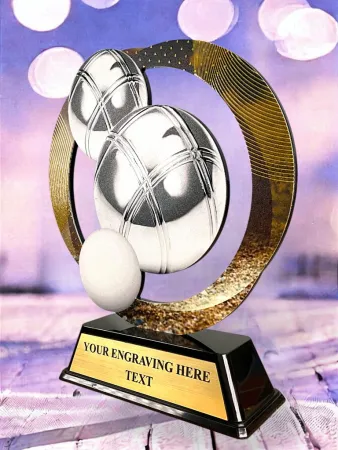 Kovová trofej SAM02M18 | Petanque Výška cm: 17, Barva: stříbro