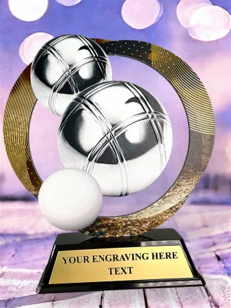 Kovová trofej SAM02M18 | Petanque Výška cm: 17, Barva: stříbro