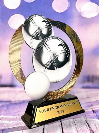 Kovová trofej SAM02M18 | Petanque Výška cm: 17, Barva: stříbro