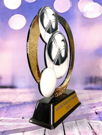 Kovová trofej SAM02M18 | Petanque Výška cm: 17, Barva: stříbro