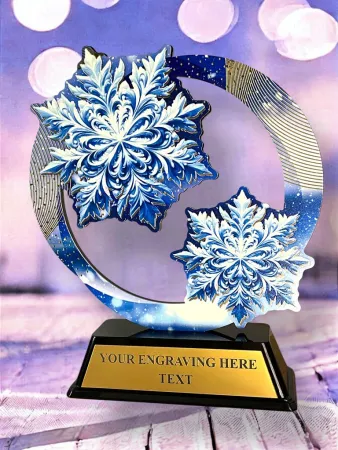 Kovová trofej SAM02M19 | Zima Výška cm: 13, Barva: zlato