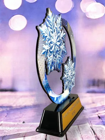 Kovová trofej SAM02M19 | Zima Výška cm: 13, Barva: zlato