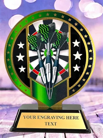 Kovová trofej SAM03M04 | Šipky Výška cm: 15, Barva: zlato