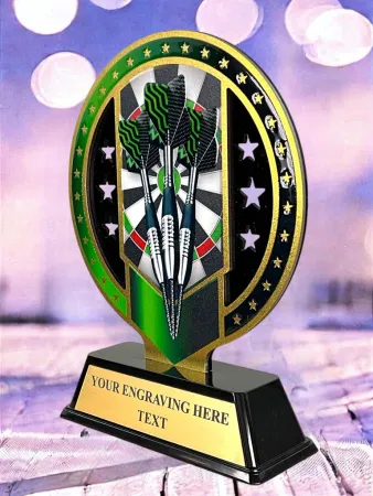 Kovová trofej SAM03M04 | Šipky Výška cm: 15, Barva: zlato