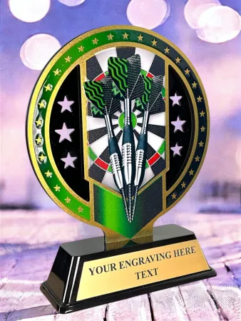 Kovová trofej SAM03M04 | Šipky Výška cm: 15, Barva: zlato