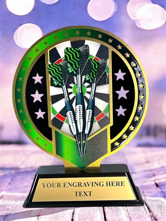 Kovová trofej SAM03M04 | Šipky Výška cm: 15, Barva: zlato