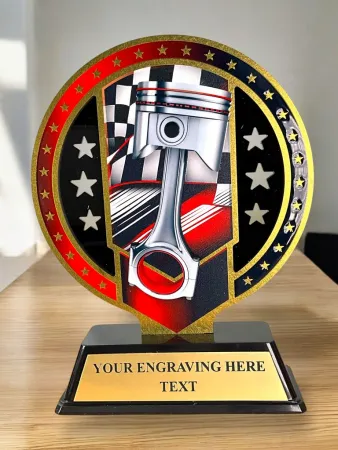 Kovová trofej SAM03M08 | Motorsport Výška cm: 17, Barva: zlato
