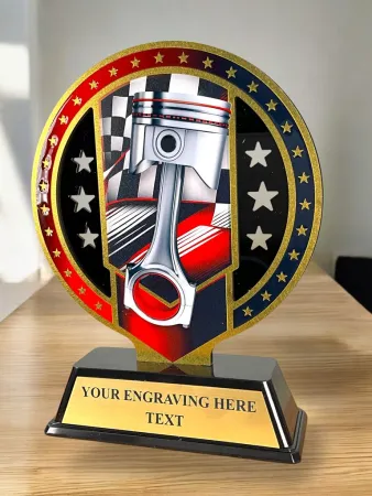 Kovová trofej SAM03M08 | Motorsport Výška cm: 17, Barva: zlato