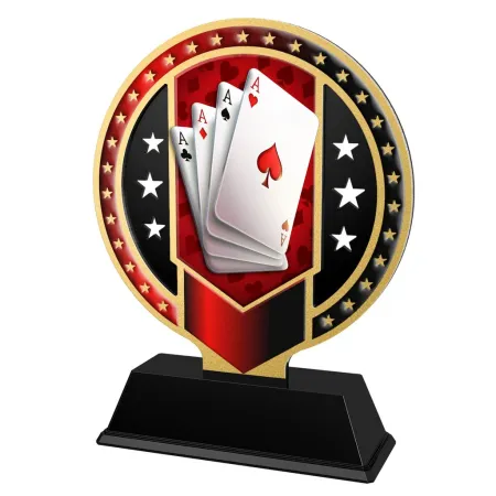 Kovová trofej SAM03M10 | Karty Výška cm: 13, Barva: stříbro