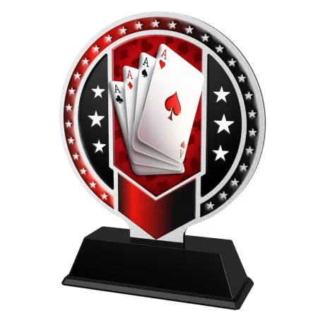 Kovová trofej SAM03M10 | Karty Výška cm: 13, Barva: stříbro