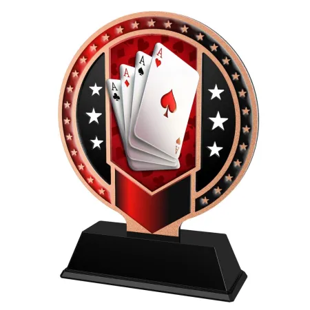 Kovová trofej SAM03M10 | Karty Výška cm: 13, Barva: stříbro