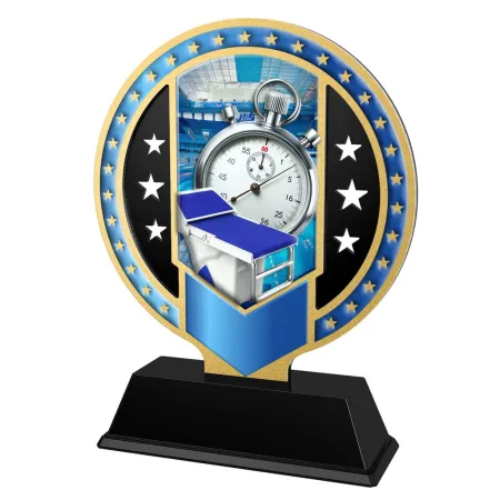 Kovová trofej SAM03M13 | Plavání Výška cm: 15, Barva: bronz