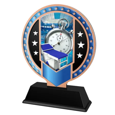 Kovová trofej SAM03M13 | Plavání Výška cm: 15, Barva: bronz