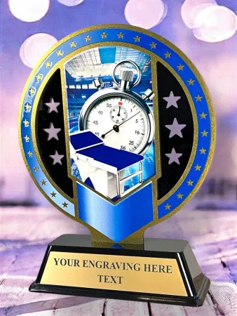 Kovová trofej SAM03M13 | Plavání Výška cm: 15, Barva: bronz