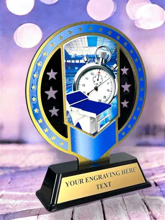 Kovová trofej SAM03M13 | Plavání Výška cm: 15, Barva: bronz