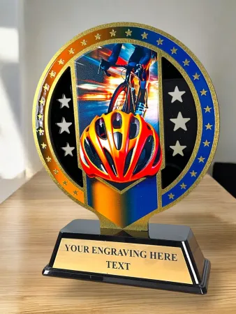 Kovová trofej SAM03M19 | Cyklistika Výška cm: 17, Barva: stříbro