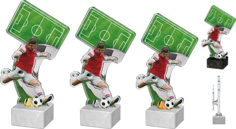 Akrylátová trofej ACTF0001M1 | Fotbal Výška cm: 23,5, Barva: bronz, Podstavec: černý