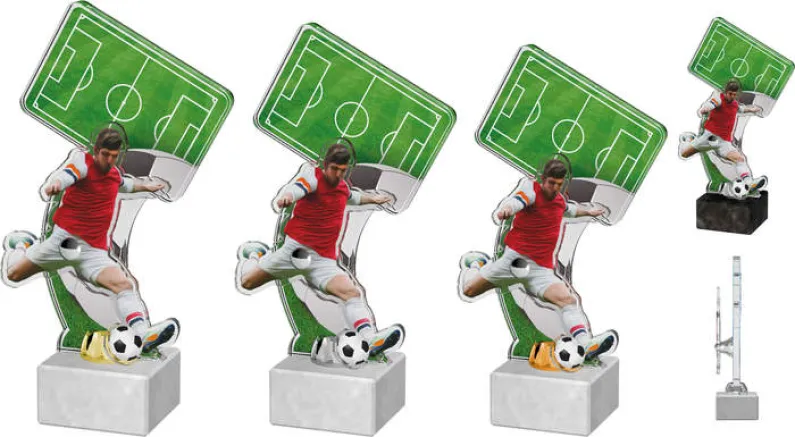 Akrylátová trofej ACTF0001M1 | Fotbal Výška cm: 23,5, Barva: bronz, Podstavec: černý