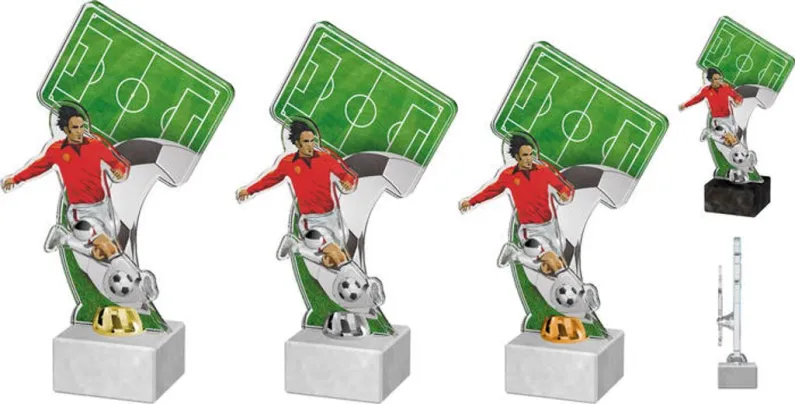 Akrylátová trofej ACTF0001M3 | Fotbal Výška cm: 25, Barva: bronz, Podstavec: černý