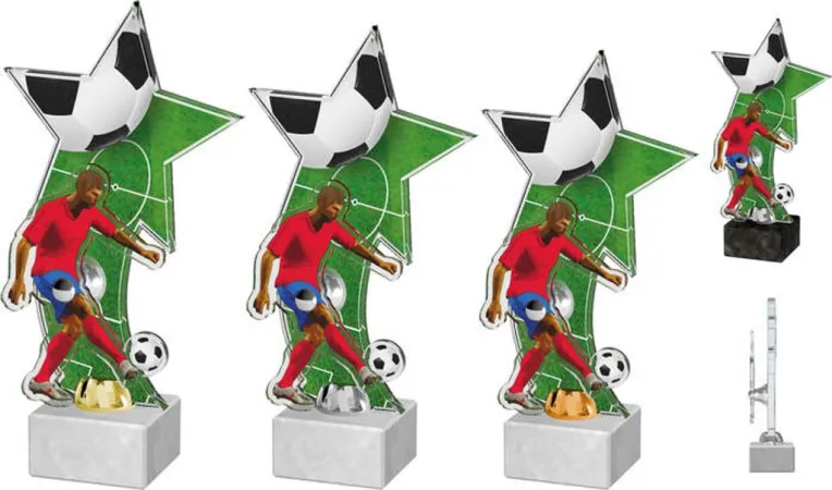 Akrylátová trofej ACTF0003M2 | Fotbal Výška cm: 23,5, Barva: bronz, Podstavec: černý
