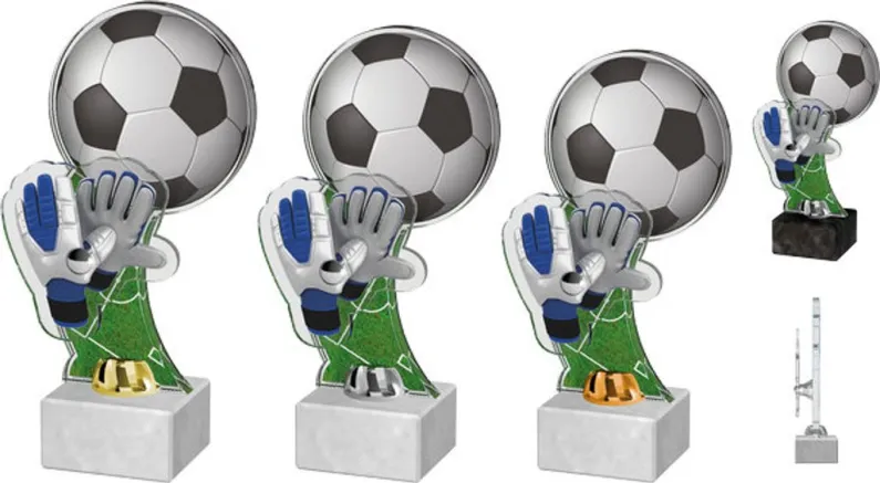Akrylátová trofej ACTF0004M5 | Fotbal Výška cm: 28, Barva: bronz, Podstavec: bílý