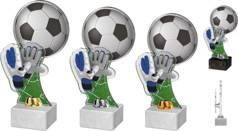 Akrylátová trofej ACTF0004M5 | Fotbal Výška cm: 28, Barva: bronz, Podstavec: bílý