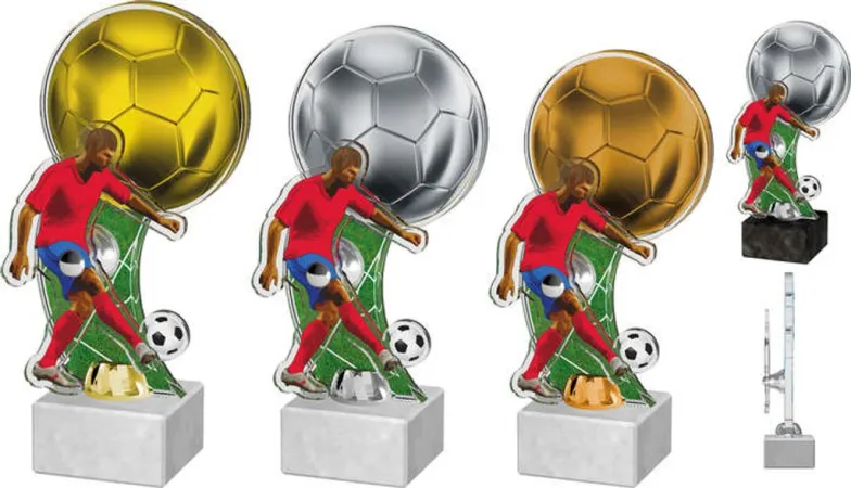 Akrylátová trofej ACTF0005M2 | Fotbal Výška cm: 28, Barva: bronz, Podstavec: černý