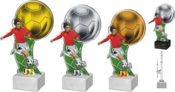 Akrylátová trofej ACTF0005M3 | Fotbal Výška cm: 23,5, Barva: bronz, Podstavec: černý