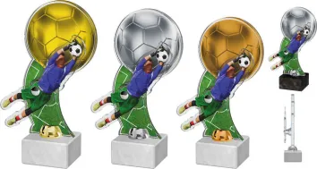 Akrylátová trofej ACTF0005M4 | Fotbal Výška cm: 25, Barva: bronz, Podstavec: bílý