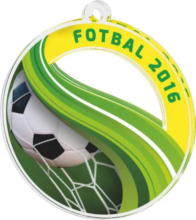 Akrylátová medaile MDAF0010M10 | Fotbal Stuha: ST6, MD průměr: 5