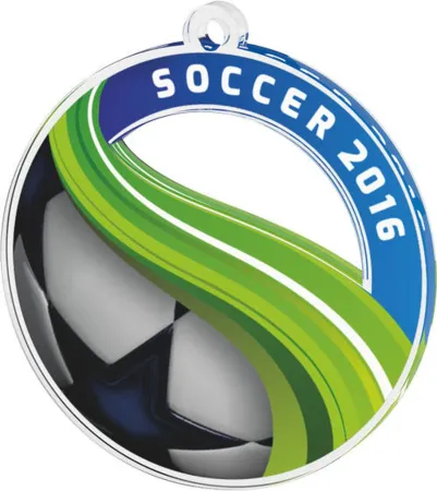 Akrylátová medaile MDAF0010M12 | Fotbal Stuha: ST4, MD průměr: 6